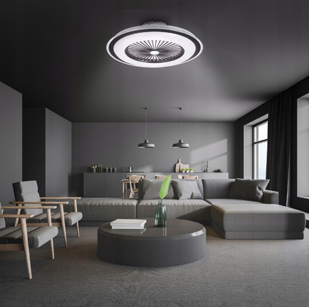 PLAFON LED RODOS FAN stropní svítidlo 72W 2700K-6500K černá + dálkový ovladač