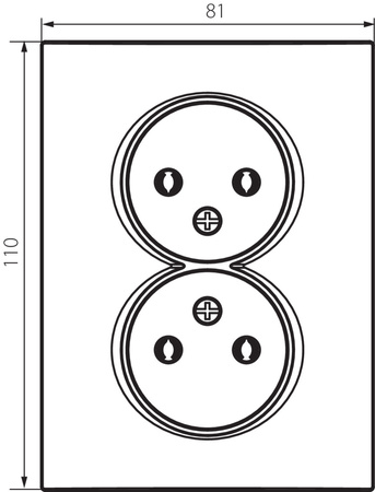 Síťová zásuvka dvojitá 16A s uzemněním obdélníková černá LOGI Kanlux