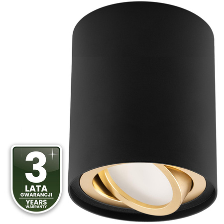 Povrchová montáž HALOGEN Spot Tuba Movable AMAT-M GU10 Round Black-Gold 84mm LUMILED