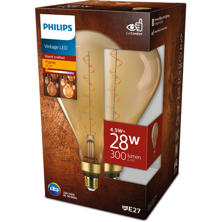 LED žárovka E27 A160 4.5W = 28W 300lm 1800K Teplá bílá vlákno jantarové PHILIPS