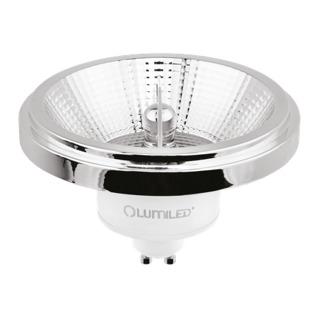 Žárovka LED GU10, ES111 15W = 100W 1521lm 4000K Neutralní bílá 38° Stříbrná Stmívatelná LUMILED