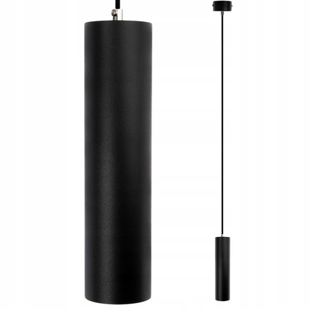 Stropní závěsné svítidlo 1xGU10 CIRUS Tuba převislá černá 24cm