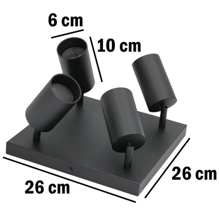 Stropní svítidlo QUALIS SPOT. halogenové svítidlo. 4xGU10. černé