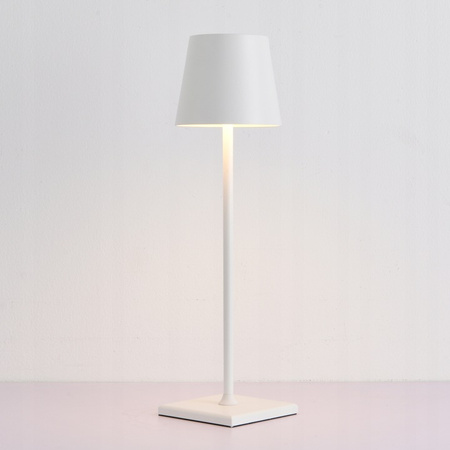 LED stolní lampa 3W 200lm 4000K neutrální bílá dobíjecí školní noční světlo stmívatelná vypínač bílý Solio Masterled