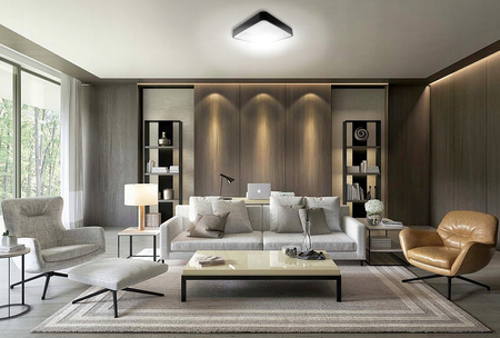 PLAFON LED lustr stropní svítidlo GALAXIS ARIES 54W 3000K-6500K černá + dálkový ovladač