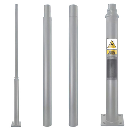Osvětlovací stožár Skládací stožár pro pouliční osvětlení s revizním okénkem 3m fi60 Grey KOBI
