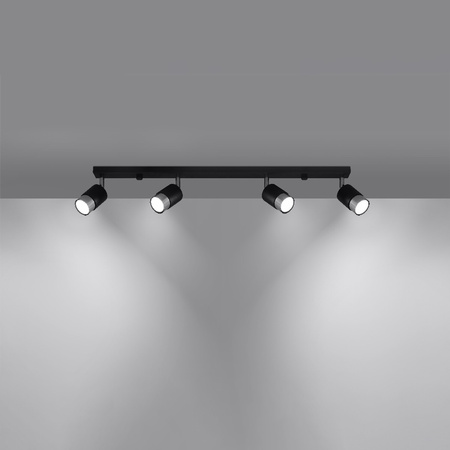 NERO stropní svítidlo 4xGU10 Reflektor Halogenové svítidlo Pohyblivé 81cm Černý chrom SOLLUX