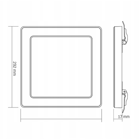 Plafond LED stropní svítidlo 24W 2500lm CCT 140° Square Povrchová montáž Bílá Videx