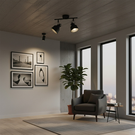 Nástěnné svítidlo NÁSTĚNNÁ LAMPA Spot Niko 2xE14 GOLDLUX (Polux) ČERNÁ