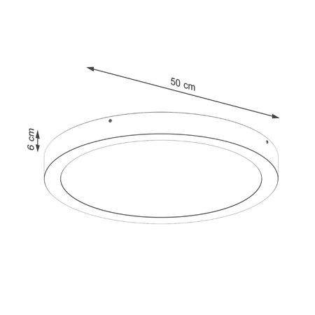 Stropní svítidlo Plafond ONYX 50 LED 32W 3000K 2539lm černé Minimalistické SOLLUX