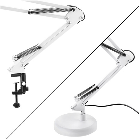 Stolní lampa E27, Bílá + držák na stůl TOBI LUMILED