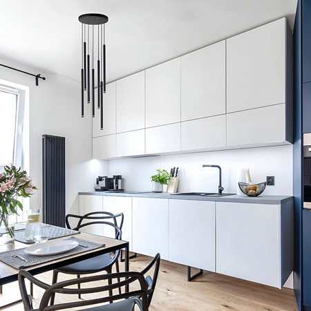 PIERO 7xG9 Stropní závěsné svítidlo nastavitelné černé kulaté MASTERLED