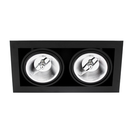 Halogenové pohyblivé svítidlo pod omítku 2x GU10 ES111 obdélníkové černé