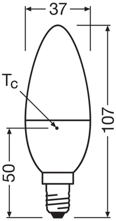 LED žárovka B37 Candle E14 4,9W = 40W 470lm 2700-4000K CCT 200° Relax Active and Sleep CLASSIC Osram