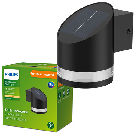 LED solární fasádní nástěnná lampa FYVE 1,5W 2700K IP44 Soumrakový senzor PHILIPS