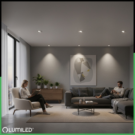 TRIX 3v1 GU10 6W 4000K Brushed Silver LUMILED čtvercové halogenové svítidlo k zapuštění do zdi