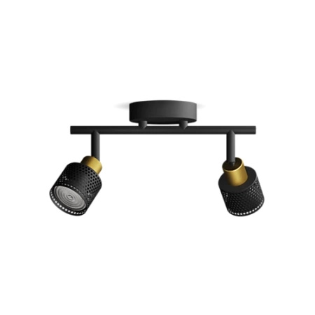 Reflektorové stropní svítidlo 2x GU10 černá-měď Niall Philips