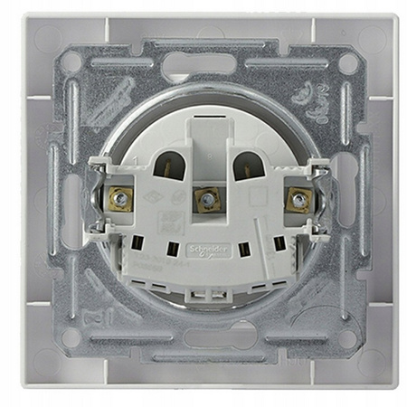 Jednozásuvka 2P+PE se žaluziemi a rámem SCHNEIDER ASFORA