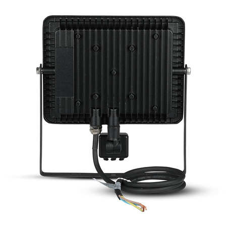 Reflektor LED 50W 4000lm 6400K IP65 Black s pohybovým senzorem a funkcí CUT-OFF Samsung Chip VT-50-SB V-TAC