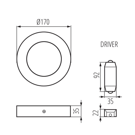 Stropní plafon LED 12W 720lm 4000K Neutrální 110° Kulatý povrchový nikl CARSA Kanlux