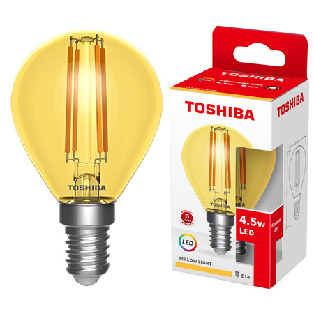 LED žárovka E14 G45 4,5W teplá bílá Filament TOSHIBA
