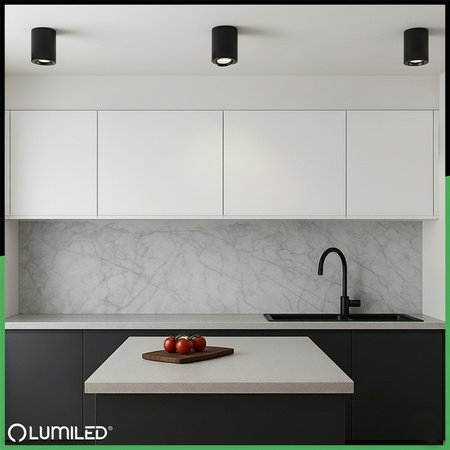 Povrchová montáž HALOGEN Spot Tube Moving LUNDO GU10 LUMILED Round Black 80mm