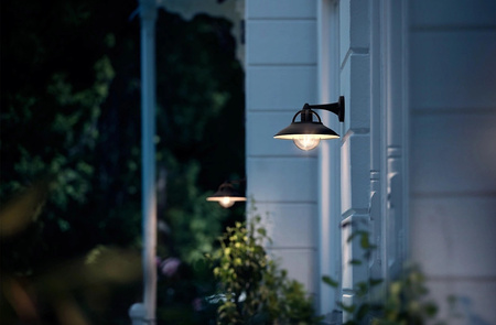 LED zahradní lampa nástěnná lampa CORMORANT myGarden E27 IP44 černá PHILIPS