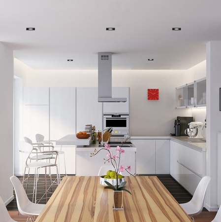 Halogenová Podhledové svítidlo GU10, MR16 Nastavitelná Čtvercová Černá CASSIO+LED GU10 6W=60W 580lm Teplá bílá LUMILED