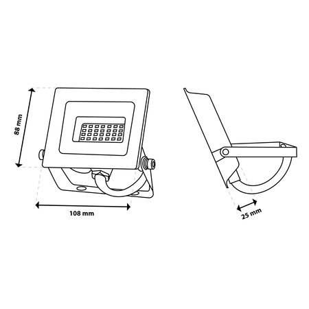 LED Reflektor 20W, 1800lm 4000K IP65 Černá ZUNA2 LUMILED