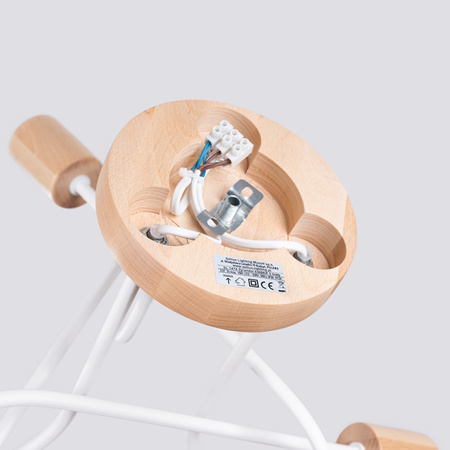 Stropní svítidlo Lustr Spider Pendant 3x E27 Přírodní dřevo White Ember Peach Puff SL.1474 Sollux