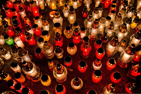 4x Skleněná svíčka We Remember. 72hodinová vložka. celoroční. 35 cm