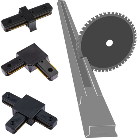 Sada osvětlovacích kolejnic 2m kolejnice + 2x LED kolejnicové lampy 30W 4000K černá