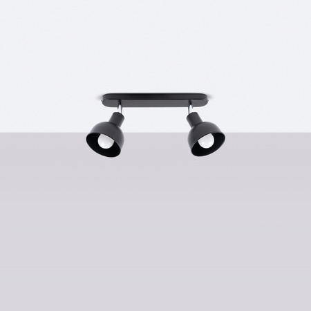 Stropní svítidlo ELBA 2xE27 Reflector Movable Black Loft SOLLUX