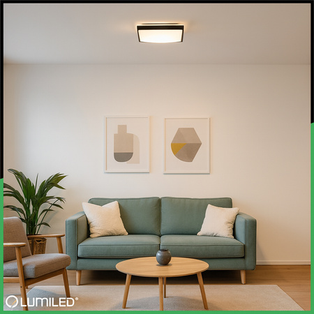 LED stropní plafon 2x E27 DUALIO Square IP44 30cm LUMILED