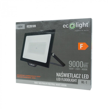 LED reflektor 100W 9000lm 4000K neutrální IP65 NL-1 Ecolight