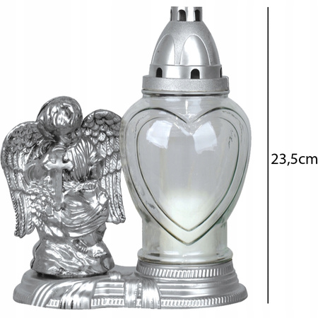 4x Skleněná svíčka s vložkou Angel. 28h. celoroční. 23.5 cm