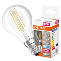LED žárovka E14 P45 4,8W = 40W 470lm 4000K Neutrální 320° Stmívatelné vlákno OSRAM SUPER STAR