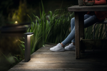 Venkovní LED zahradní svítidlo BUSTAN myGarden 2x4.5W 2700K IP44 Tyč 40cm Antracit PHILIPS