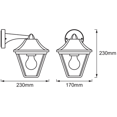 Nástěnné svítidlo. venkovní fasádní nástěnné svítidlo. E27 Endura Classic Tradition LEDVANCE