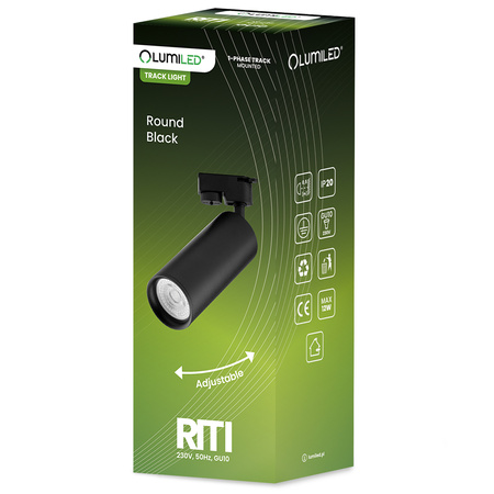 Osvětlovací lišta 2m + 6x reflektor lištový, GU10 Černá RITI LUMILED