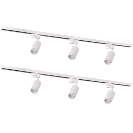 Sada přípojnic 1-fázová lišta + 6x reflektor GU10 bílý PARIS Sanico Goldlux