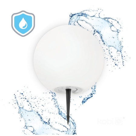 Solární zahradní lampa LED 3000K + RGB poháněná nadzemním okrasným kulovým hrotem 40 cm KOBI