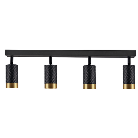 Nástěnná a stropní bodová svítidla 4x GU10 černá zlatá ARRAS Sanico Goldlux