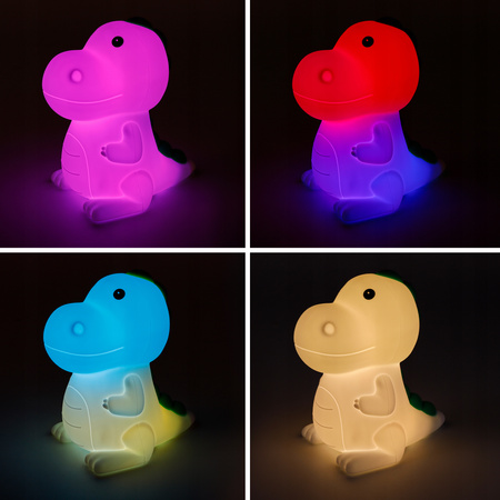 Dětské LED dinosauří dekorativní noční světlo 2,5W 25lm 3000K teplá bílá RGB 360° White Masterled