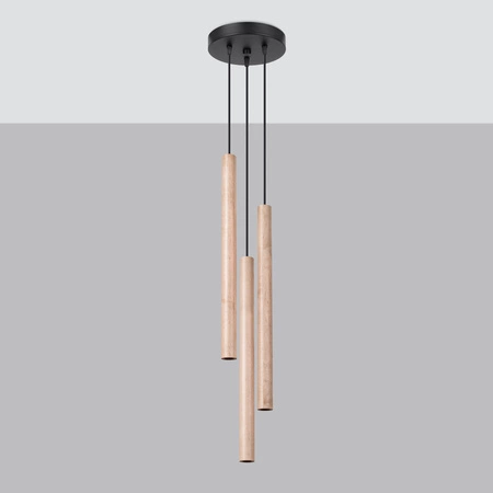PASTELO 3P 3xG9 Dřevěné moderní stropní závěsné svítidlo SOLLUX