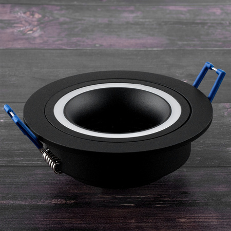 Halogenová Podhledové svítidlo GU10, Stálá Kulatá Černá TRIBUS LUMILED