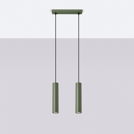 Stropní závěsné svítidlo Tuba Spot 2x GU10 Olive Lagos Ocean Green SL.1485 Sollux