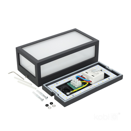 Venkovní nástěnná lampa LED 10W 460lm 4000K Neutral IP54 Black Entera Kobi Garden Wall