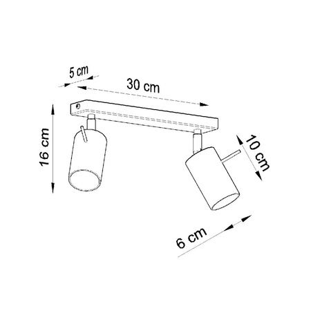 Svítidlo pro povrchovou montáž RING 2 2xGU10 Reflektor halogenový pohyblivý minimalistický bílý SOLLUX