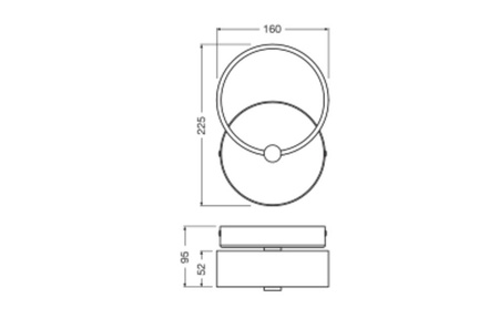 LED stropní nástěnné svítidlo Nástěnné svítidlo pro povrchovou montáž 8W 370lm CCT Dekorativní černý kruh Ledvance